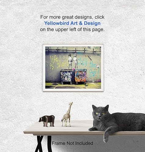 Miniatura 5 de Divertida imagen motivacional de arte callejero de Banksy de 8 x 10 pulgadas - Foto de graffiti urbano, decoración de pared, decoración para el