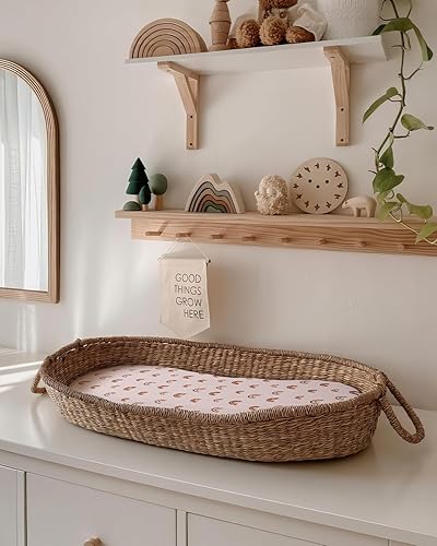 Miniatura 6 de Sábana de moisés de muselina para bebé niña y niño, ultra suave, sábana bajera para colchón ovalado, rectangular y de reloj de arena, paquete de 2