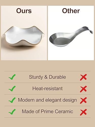 Miniatura 5 de Soporte para cuchara para estufa, soporte para cuchara para estufa, soporte de cuchara de cerámica de 5.3 pulgadas para encimera de cocina, soporte