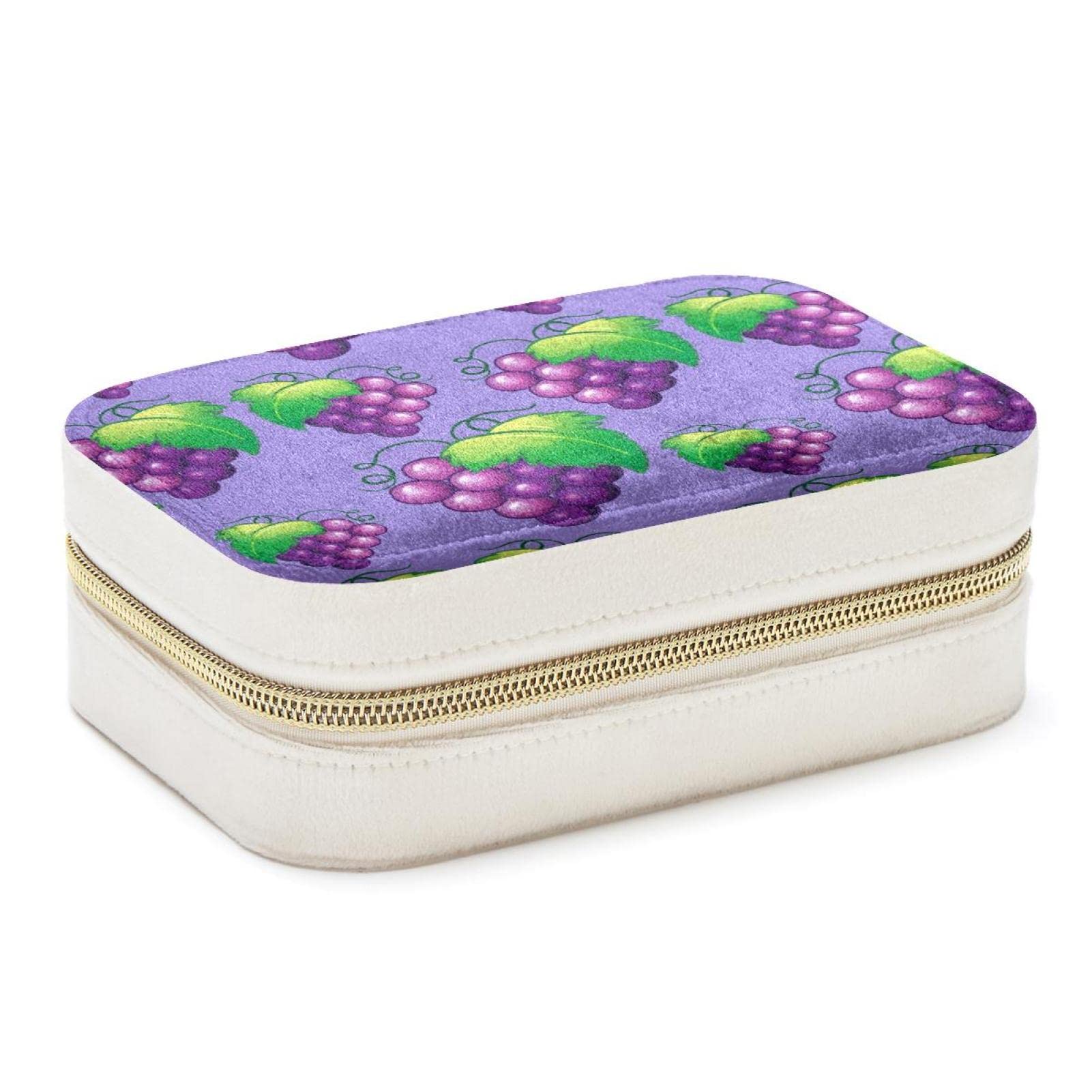 Boîte à bijoux de voyage motif raisin pour vacances et weekend