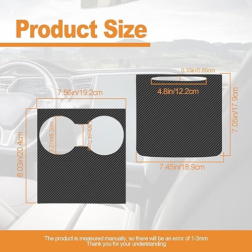 Miniatura 2 de Kit de envoltura de cubierta de consola de fibra de carbono compatible con TSL 2021-2024 Modelo Y y 2021-2023 Modelo 3 TSL, kit de envoltura de