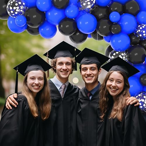 Miniatura 5 de Kit de guirnalda de arco de globos azul rey y negro 122 globos de látex de confeti azul negro plateado para fanáticos de los videojuegos de
