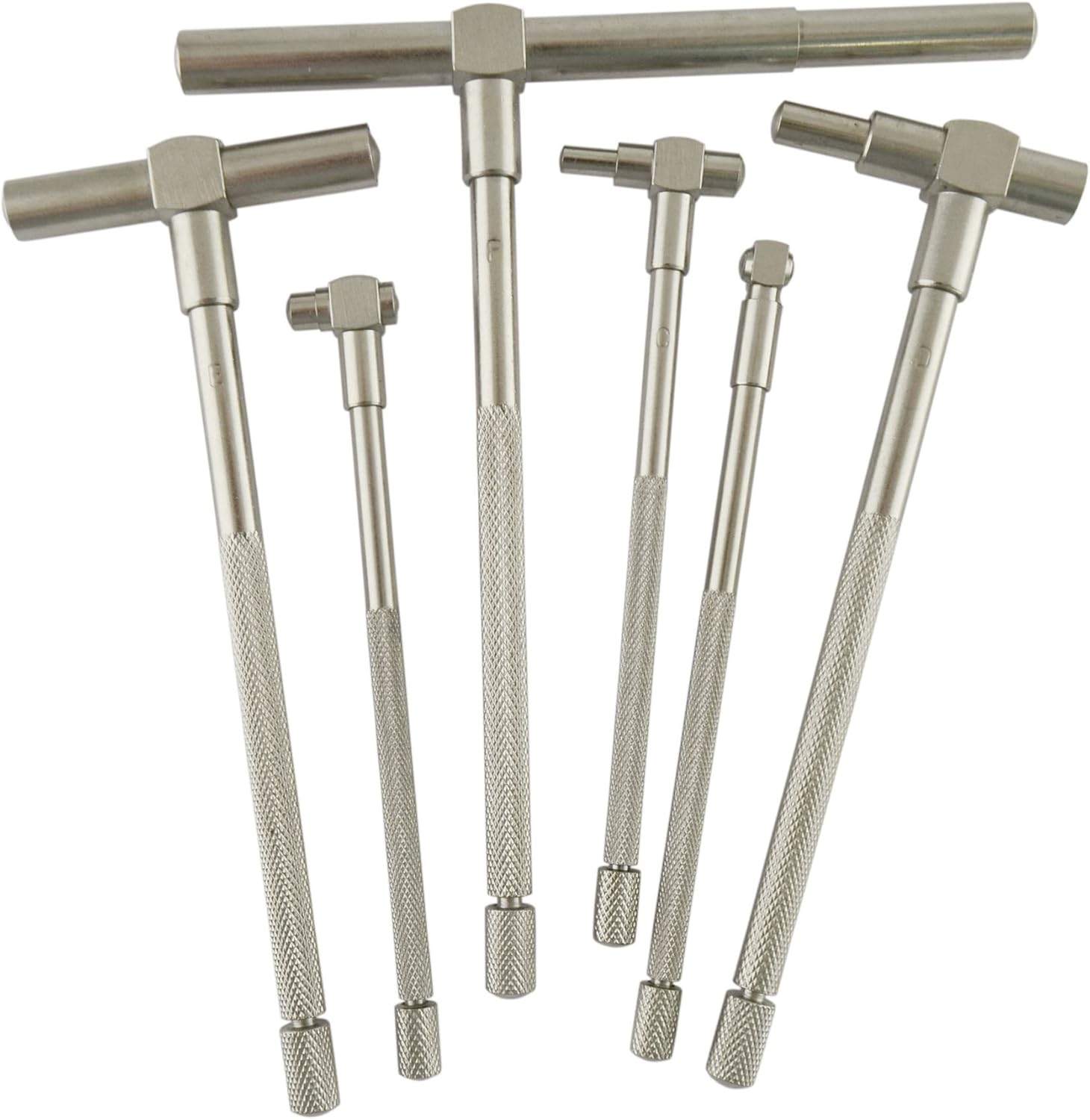 6pc Telescoping Gauge Stainless Steel Depth Bore Hole Cylinder 5/16" - 6" TE884