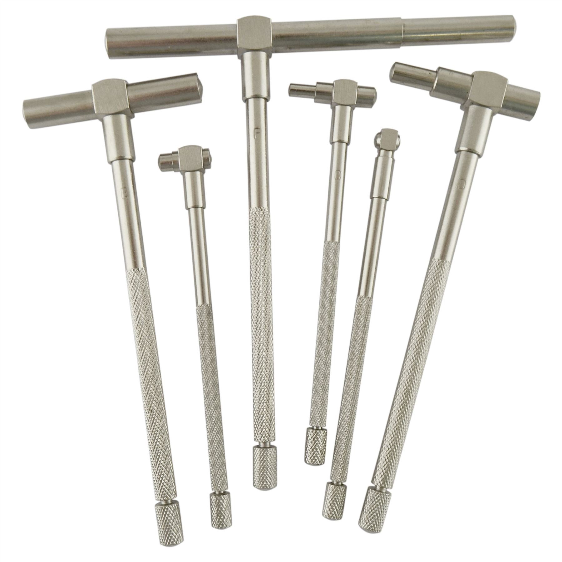 6pc Telescoping Gauge Stainless Steel Depth Bore Hole Cylinder 5/16
