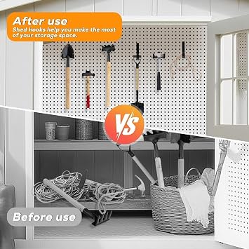 9 Pack Storage Shed Hooks Compatible with Suncast/Craftsman- J U V Shape