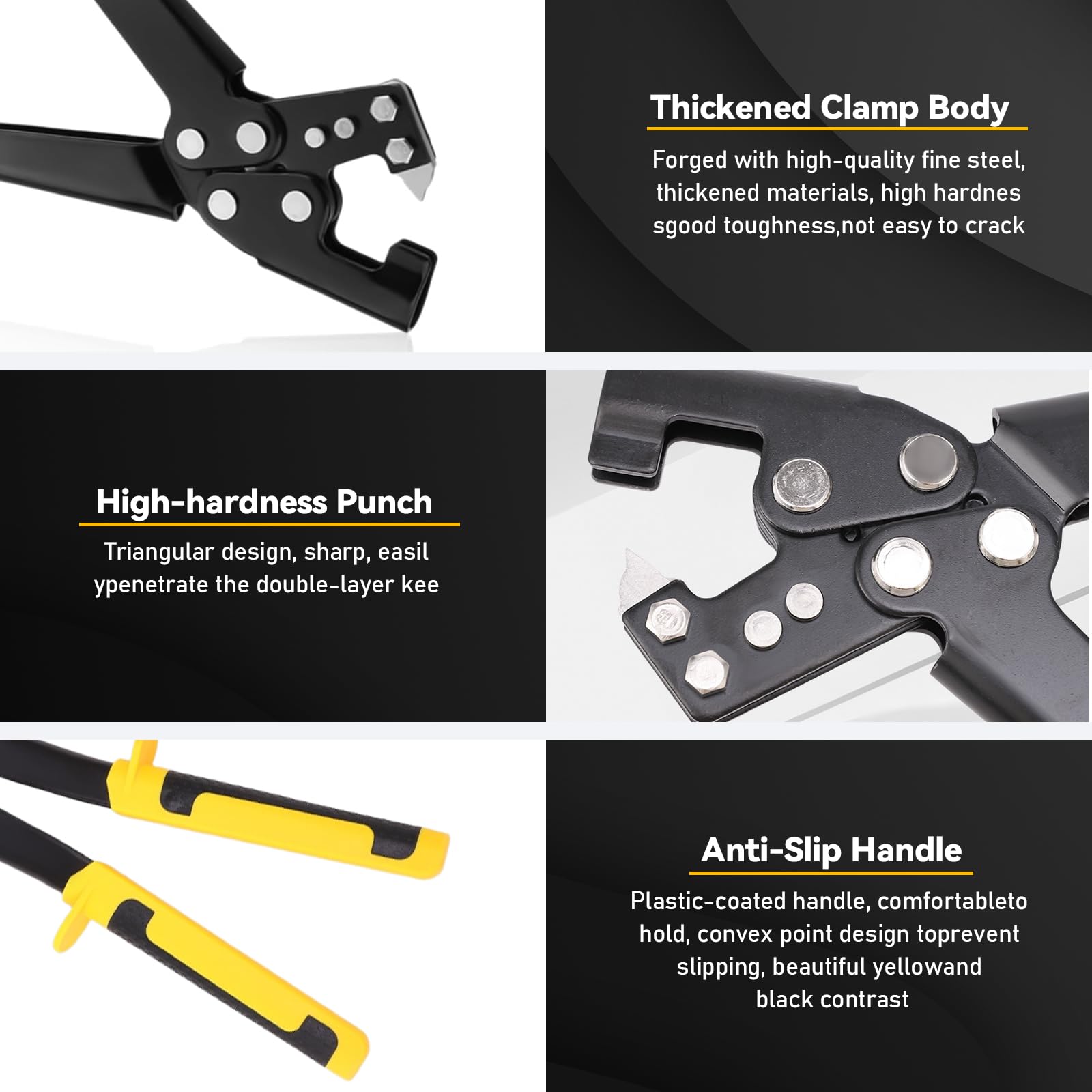 Steel Stud Crimper, Hand Keel Metal Punch Lock Drywall Hand Tool, High Strength Effort Light Steel Keel Fixed Punching Pliers - Image 3