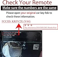 Vista 3 de MechanMagic - Funda de llave de repuesto para control remoto de Honda Civic 2018-2021/CR-V 2017-2022/Pilot 2016-2021 KR5V2X(V44) Smart Proximity