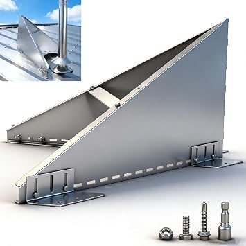 304 Stainless Steel Roof Snow Diverter Snow Guards,Snow Splitter for Metal Roofs,Roof Vent Snow Guard,forprotection Stack Pipes and Chimneys RoofUniversal Adjustable Angle,Brushed Surface