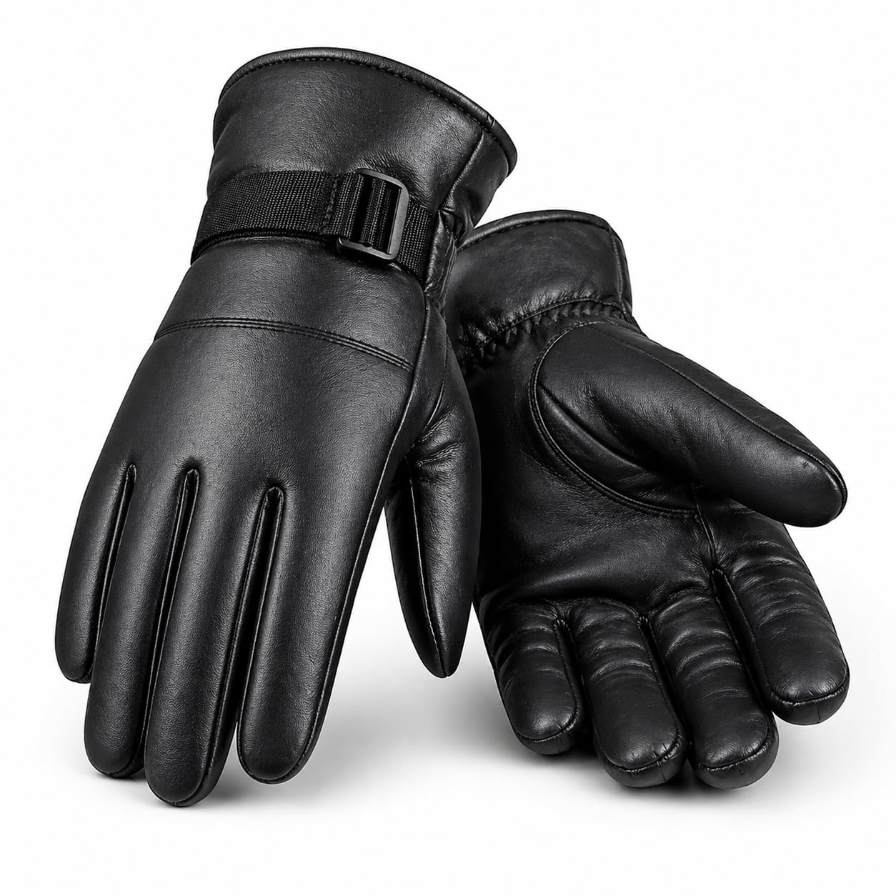 Buy ANESHA Kashmir Trip Faux Leather Gloves Unisex Winter Warm