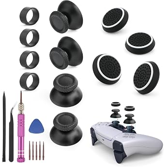 4 ST CKE Thumbsticks Ersatz f r PS5 Thumbstick f r PlayStation 5 Analog Stick Controller Zubeh r mit Thumb Grips Reparaturwerkzeugen Displace