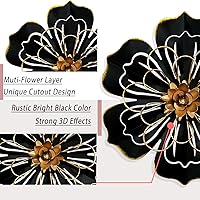 Vista 25 de Decoración artística de pared de flores de metal, escultura floral moderna y rústica de 9 pulgadas, hierro envejecido para colgar en la pared