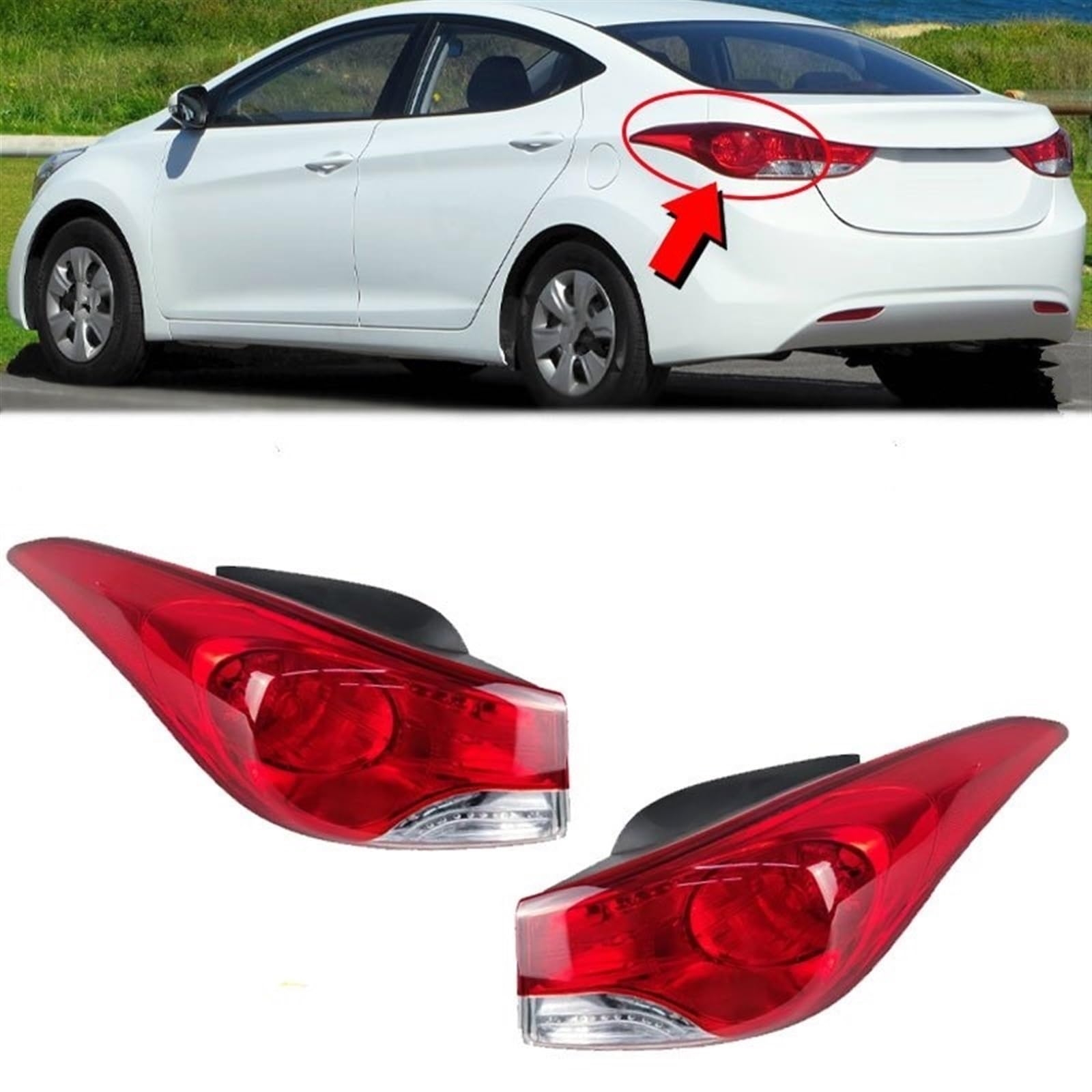 Feux arrière Boîtier de Phare antibrouillard pour Hyundai pour Elantra, Clignotant, sans Ampoule, 92402-3X010, 2012, 2013, 2014, 2015(Only Left)