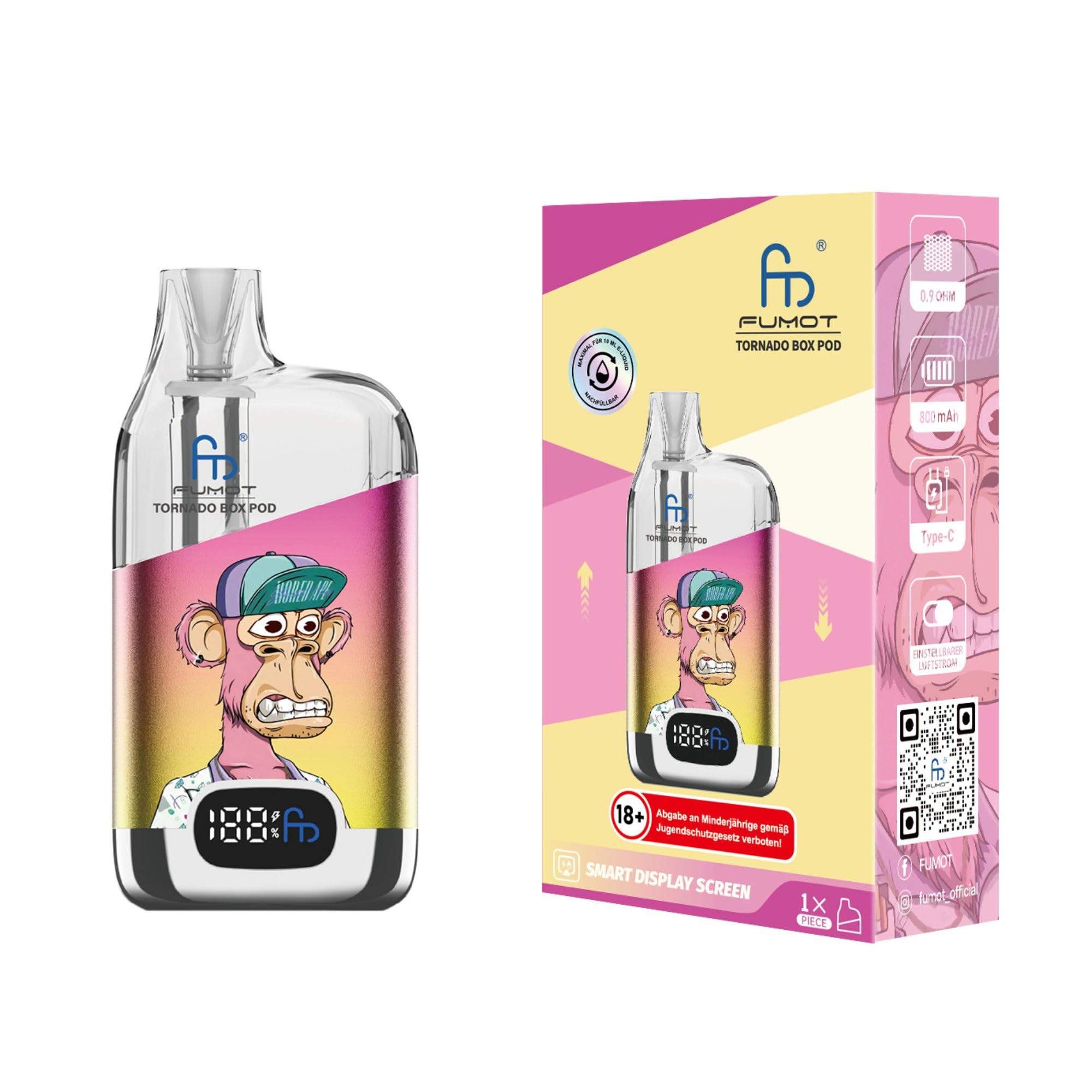 elfbar elfa master akku Tornado Box Pod Kit, 800 mAh E-Cigarette Battery Carrier with Digital  Display, Mesh Pod Refillable System, Includes 0.9 Ohm Refillable Empty Pod,  USB-C, No Nicotine, No Liquid: Amazon.de: Electronics & Photo