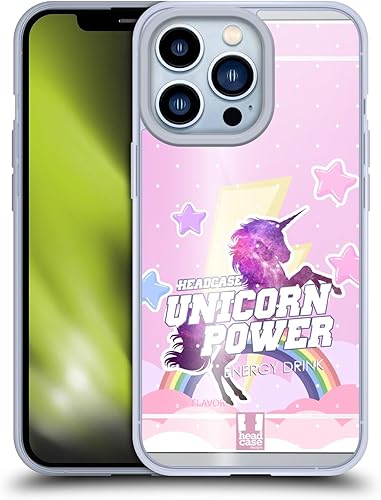 Head Case Designs Energy Drink Unicorn Power! Funda de gel suave compatible con Apple iPhone 13 Pro