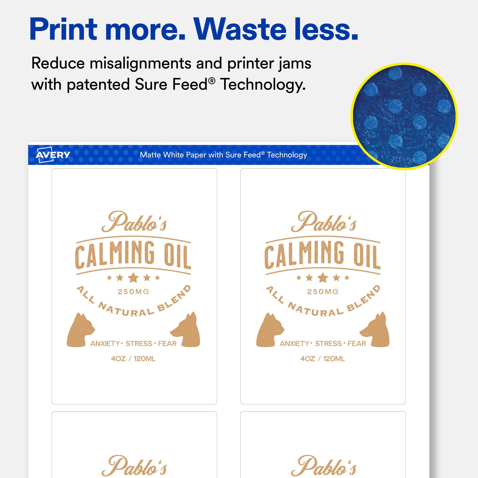 Amazon.com : Avery Matte White Rectangle Labels, Sure Feed