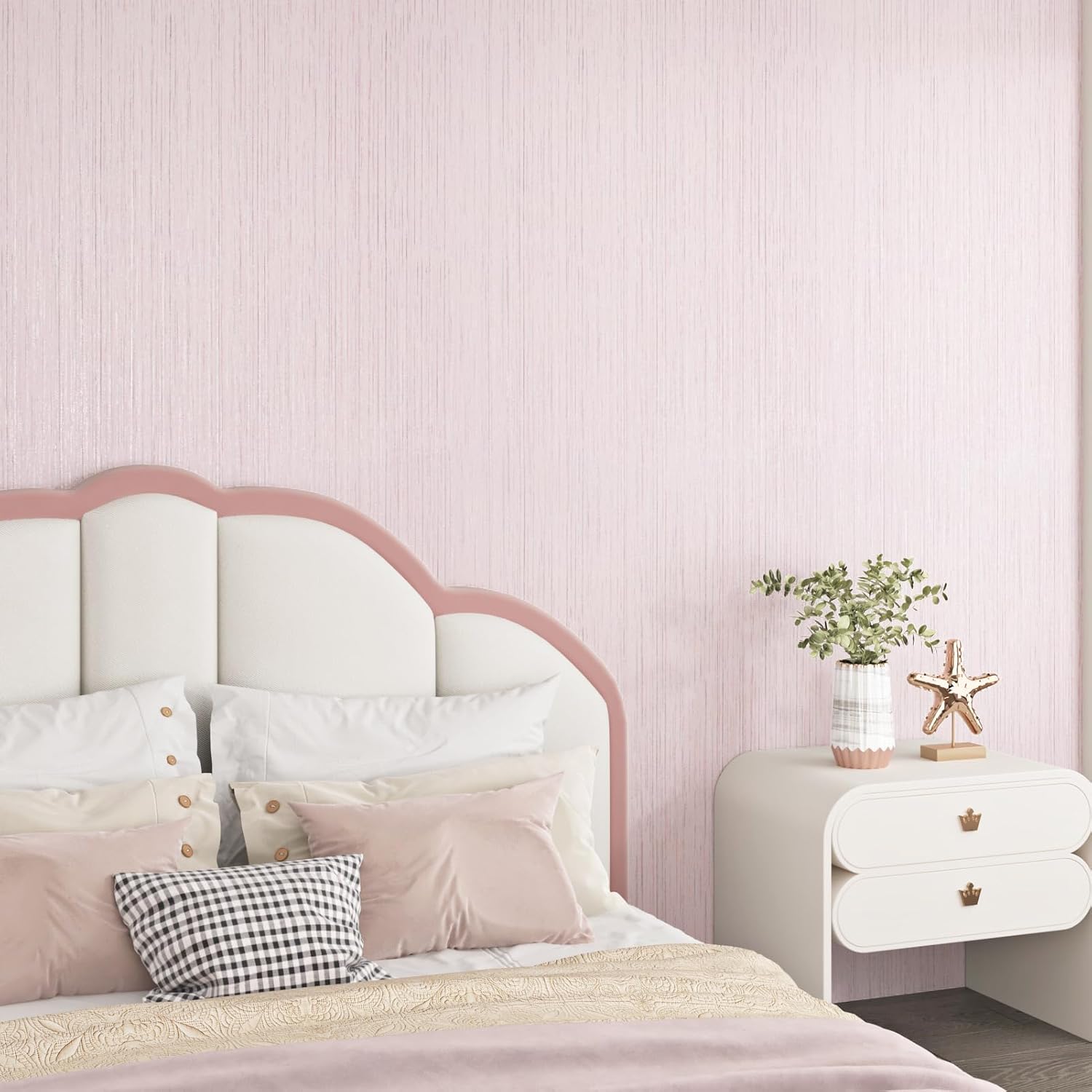 Pink Grasscloth Pink Contact Paper Textured Vinyl Grass Cloth Wallpaper Removable Fabric Wall Covering Peel and Stick Countertops Girls Wallpaper for Bedroom Bathroom Cabinets Liner Sticky