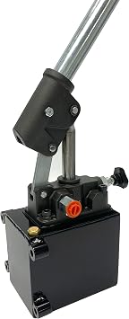 Single Acting Hydraulic Hand Pump with 1 QTs Tank - Manual Hydraulic Pump with Changeover Valve - 1.5 CID, 3600 PSI, 3/8 NPT Ports Piston Hand Pump