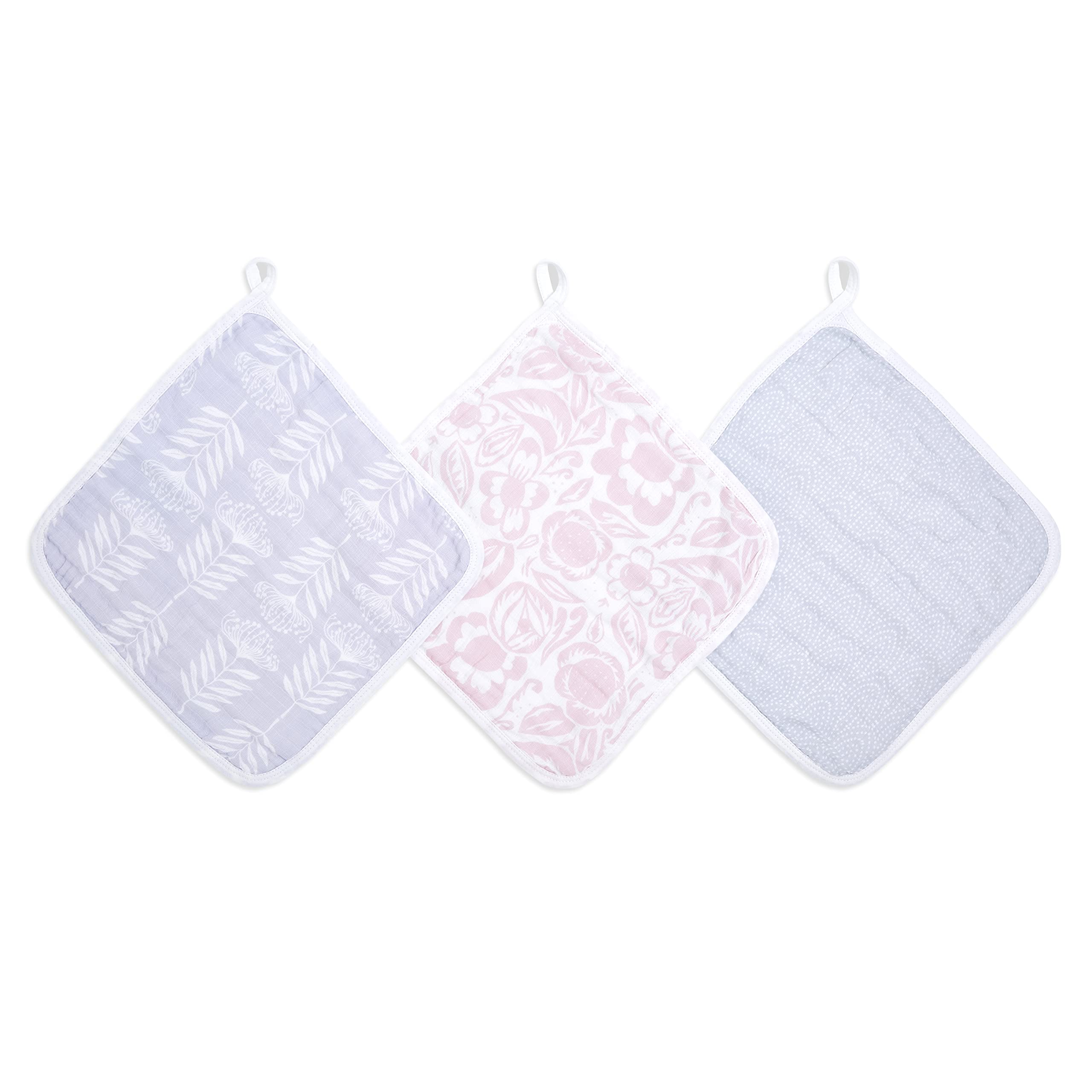 Aden And Anais Aden + Anais™ Essentials 3 Pack Cotton Muslin Washcloth - Damsel