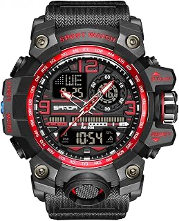 Mens Watches Sports Outdoor Waterproof Military Watch for Men Tactical Watch Analog Digital Date Alarm Stopwatch Multi-Function Tactics Big Face Wristwatch for Men