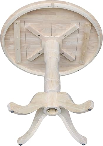 Miniatura 5 de International Concepts - Mesa de pedestal ajustable con parte superior redonda, altura estándarmostrador, 36 pulgadas