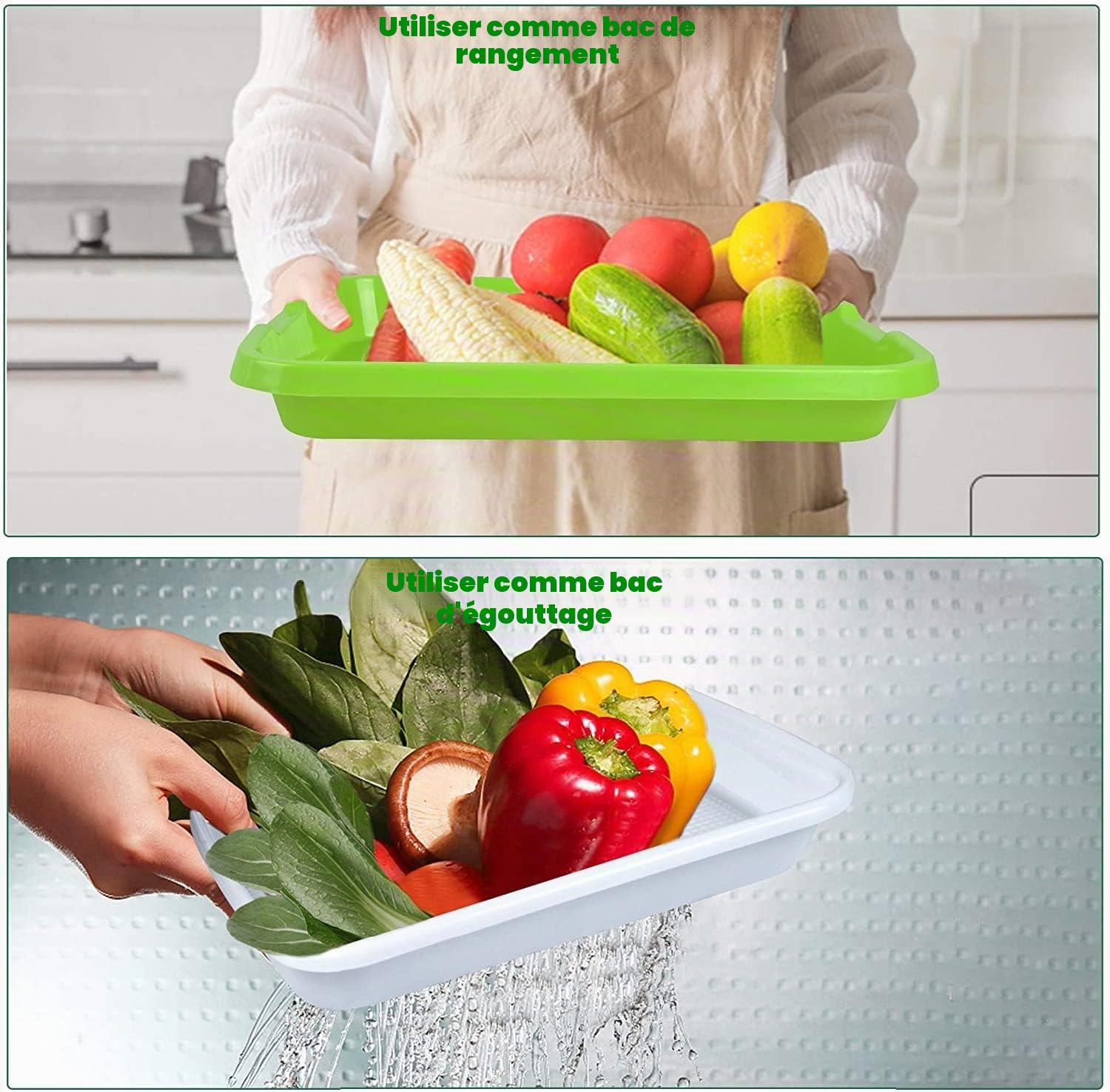 KAHEIGN 4 Pièces Plateaux de Germination de Graines avec Couvercle, 32CM x 26CM Plateau de Germination de Grande Capacité Propagateur Hydroponique Sain sans BPA avec 24 Papiers de Plantation