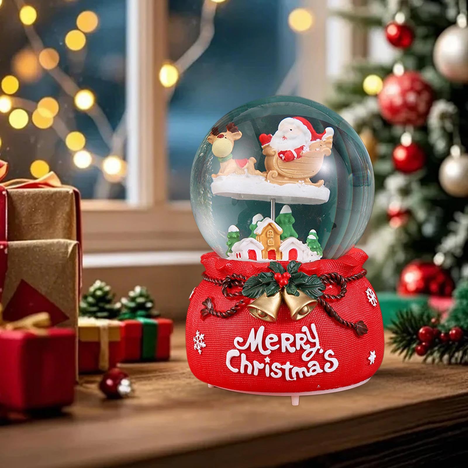 Globi di Neve Luminosi Musicali Decorazioni per Festività da Scrivania | Scatola Musicale Con Di E Luce LED Per Ornamenti Festivi Da Scrivania Soggiorno Camera Tavolo