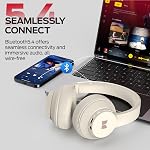 Monster Mission 100 Bluetooth Headphones, On Ear Headphones with Immersive Bass, Crystal Clear Call, 40H Playtime, Bluetooth 5.4, Comfortable Fit Wireless Headset for Travel Work