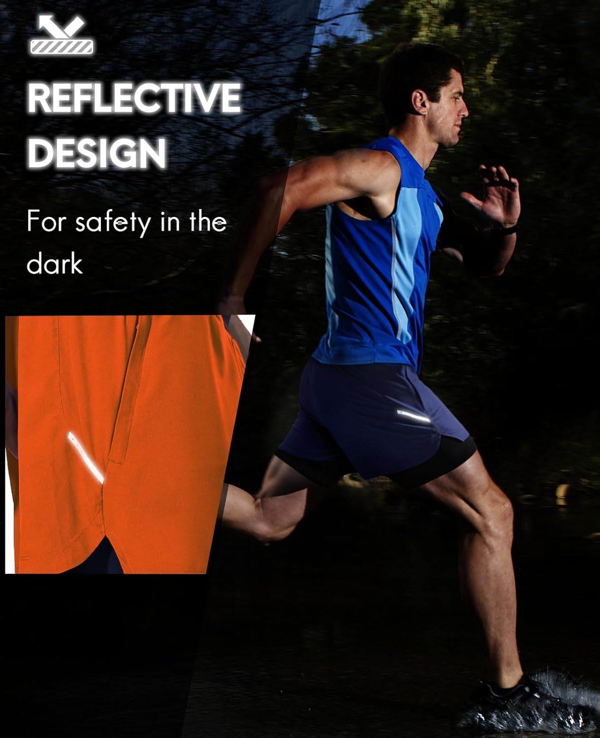 Haimont Men's 2 in 1 Running Shorts with Zipper Pockets Quick Dry Athletic Gym Workout Shorts with Liner - Image 5