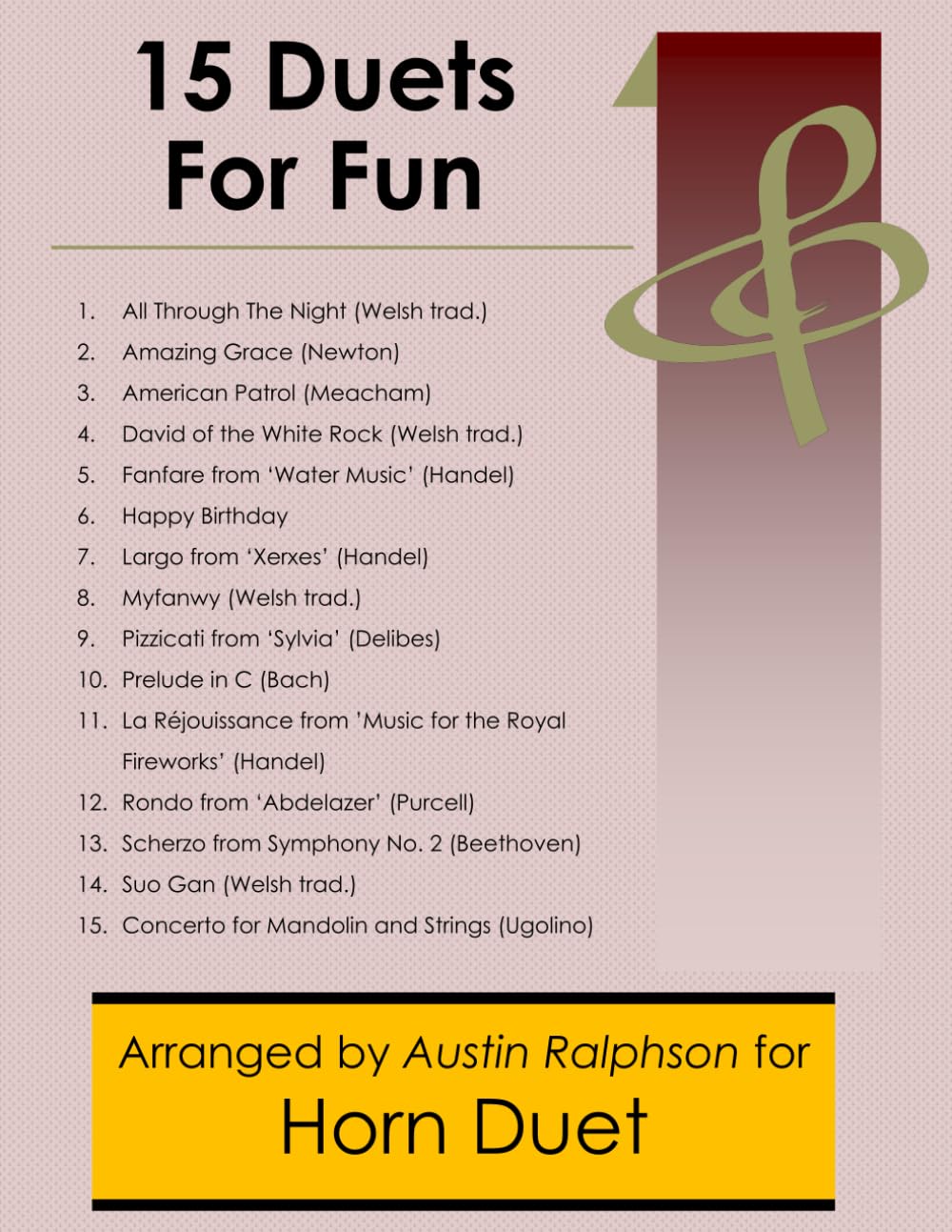 15 Horn Duets for Fun (popular classics) - various levels (Brass solos, duets and ensembles)