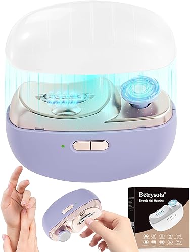 Cortaúñas eléctrico 3 en 1 automático, con pulido, almacenamiento de polvo y luz LED, lima de uñas, recortadora de uñas, regalos para mujeres,