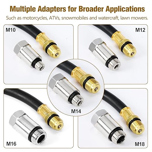 Miniatura 4 de BETOOLL Probador de compresión de 13 piezas con probador de bujías - Herramienta automotriz de calibre de compresión de cilindro de motor de 300 PSI