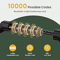 Vista 5 de Titanker Cable de bloqueo para bicicleta, bloqueo de cable para bicicleta de 4 pies, bloqueo básico autoenrollable para bicicletas de niños