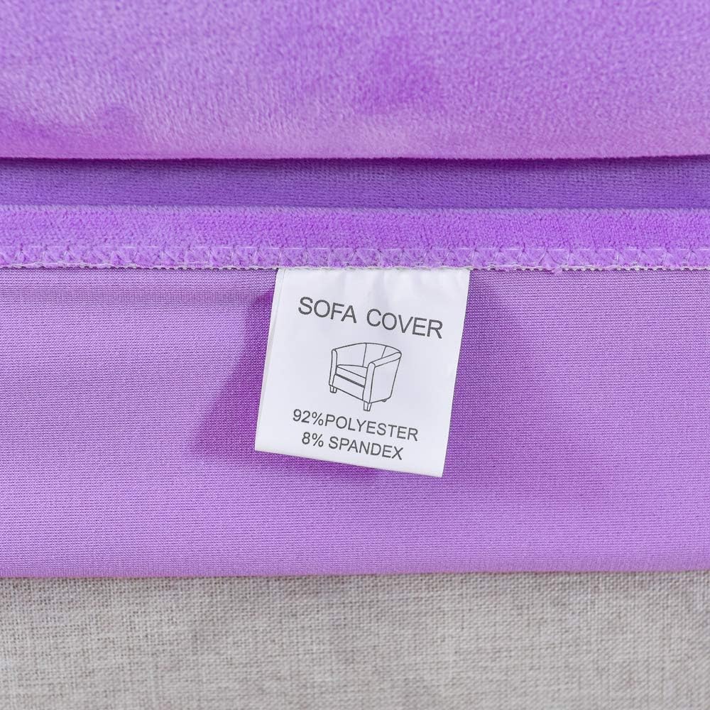 2 Pieces Velvet Tub Chair Covers with Cushion Cover, Removable Stretch Club Chair Slipcover for IKEA Tullsta, Armchair Furniture Protector for Living Room ?Only Covers? (Light Purple)