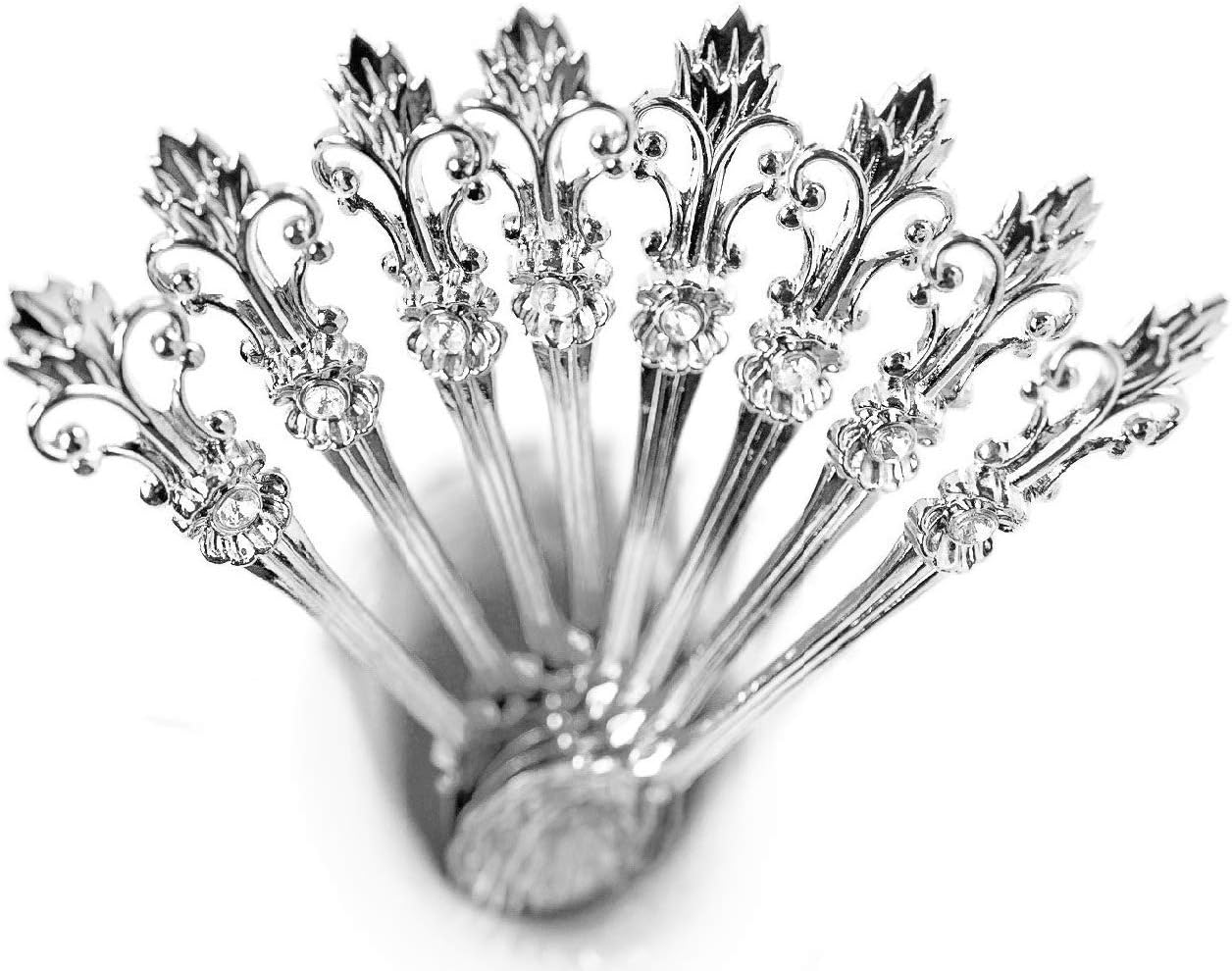 LINFON 8Pack Mini Spoons Set Sliver Vintage Orris Pattern Carved Coffee Tea Spoon Mini Ice Cream Scoop 4.5"