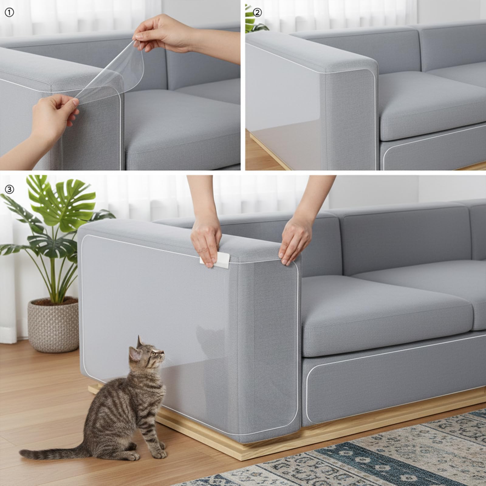 Protection Canapé et Meubles Anti-Griffes - Film Transparent Adhésif 30cm x 5m - Haute Résistance pour Porte, Mur, Chat et Chien