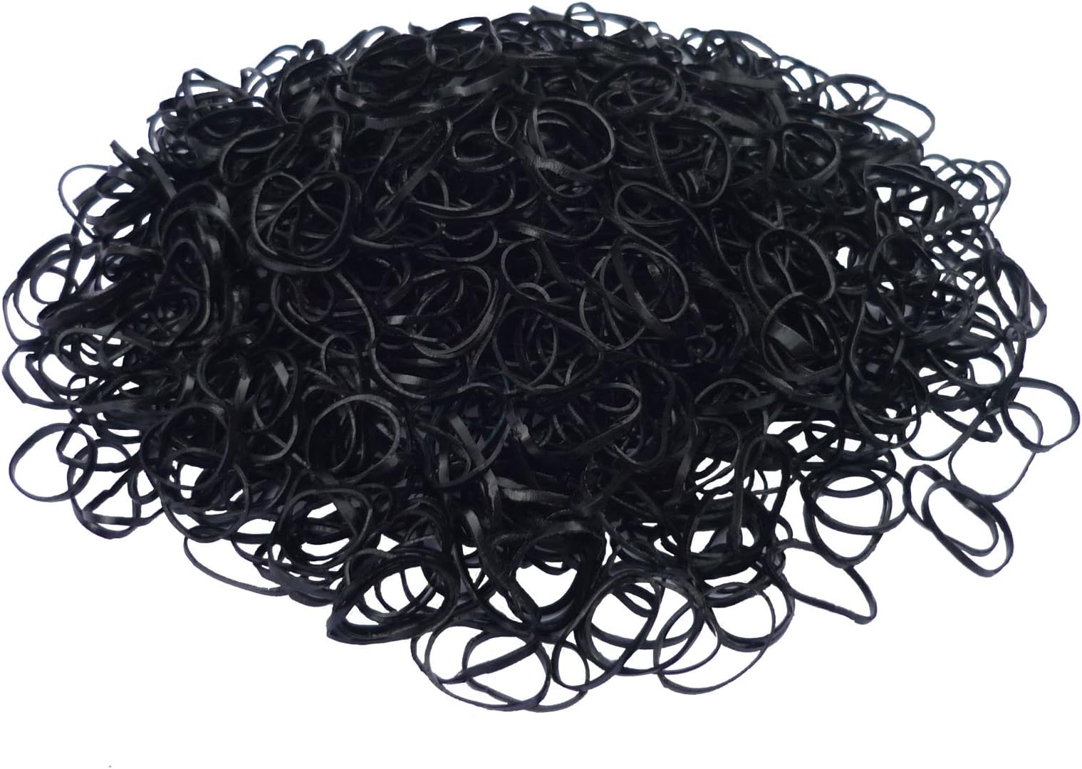 Clear Pouch of approx 600 Small Mini Hair Elastics Rubber Braiding Bands for Dreads Cornrows Braiding (Black)