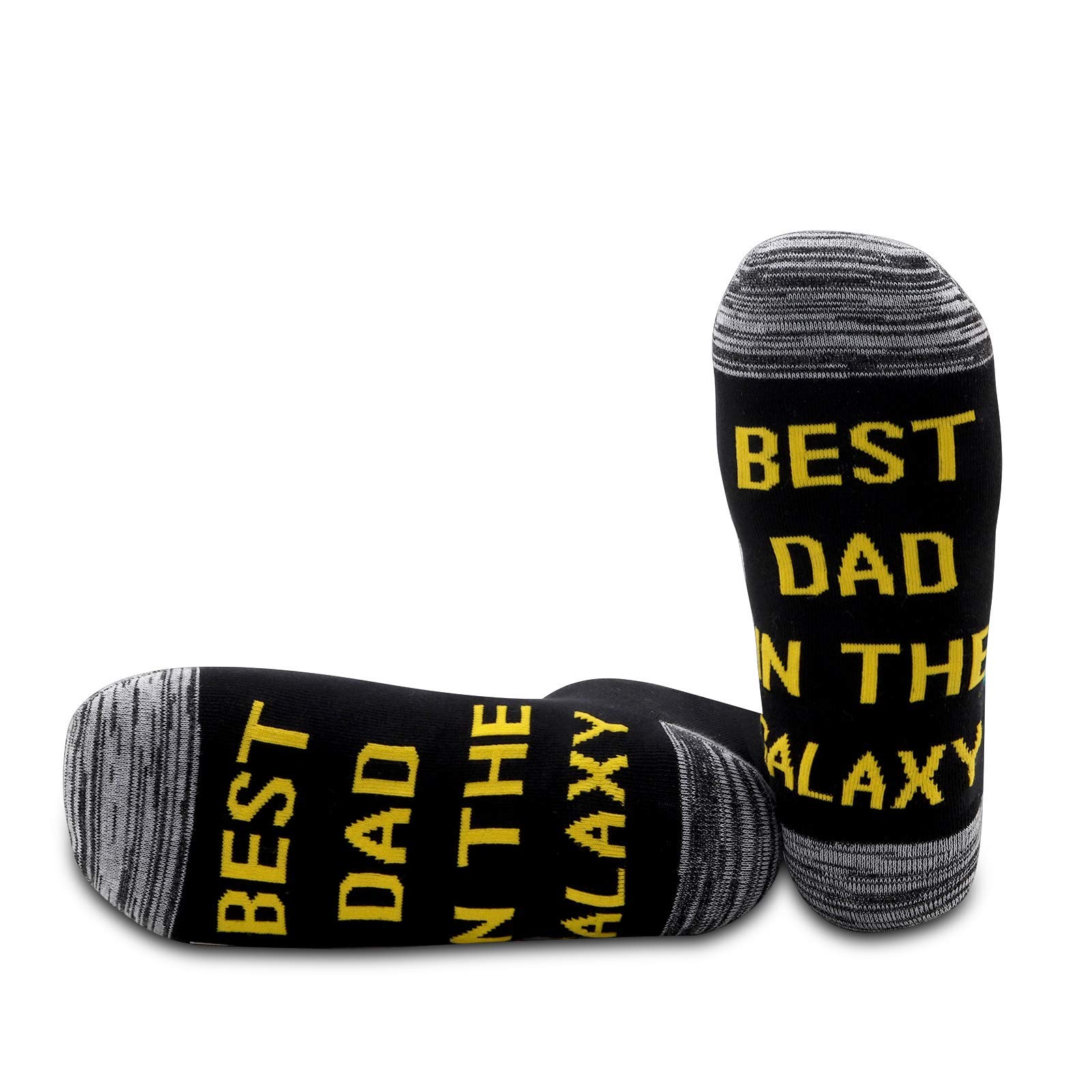 NOBRANDS PYOUL 1 Pair Dad Gift Dad Sock Best Dad in the Galaxy Socks Dad Birthday Gift Father's Day Gift (Best Dad -1 pair)