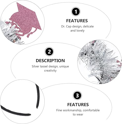 Miniatura 6 de PRETYZOOM 4 diademas para el pelo diseño de doctorado para graduación para fiestas de graduación 4