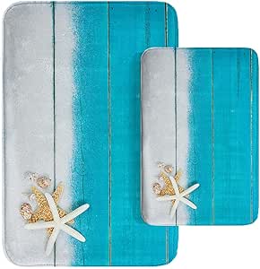 Amazon.com: Britimes Beach Sea Shell Ocean Bathroom Rug Mat Set of 2 ...