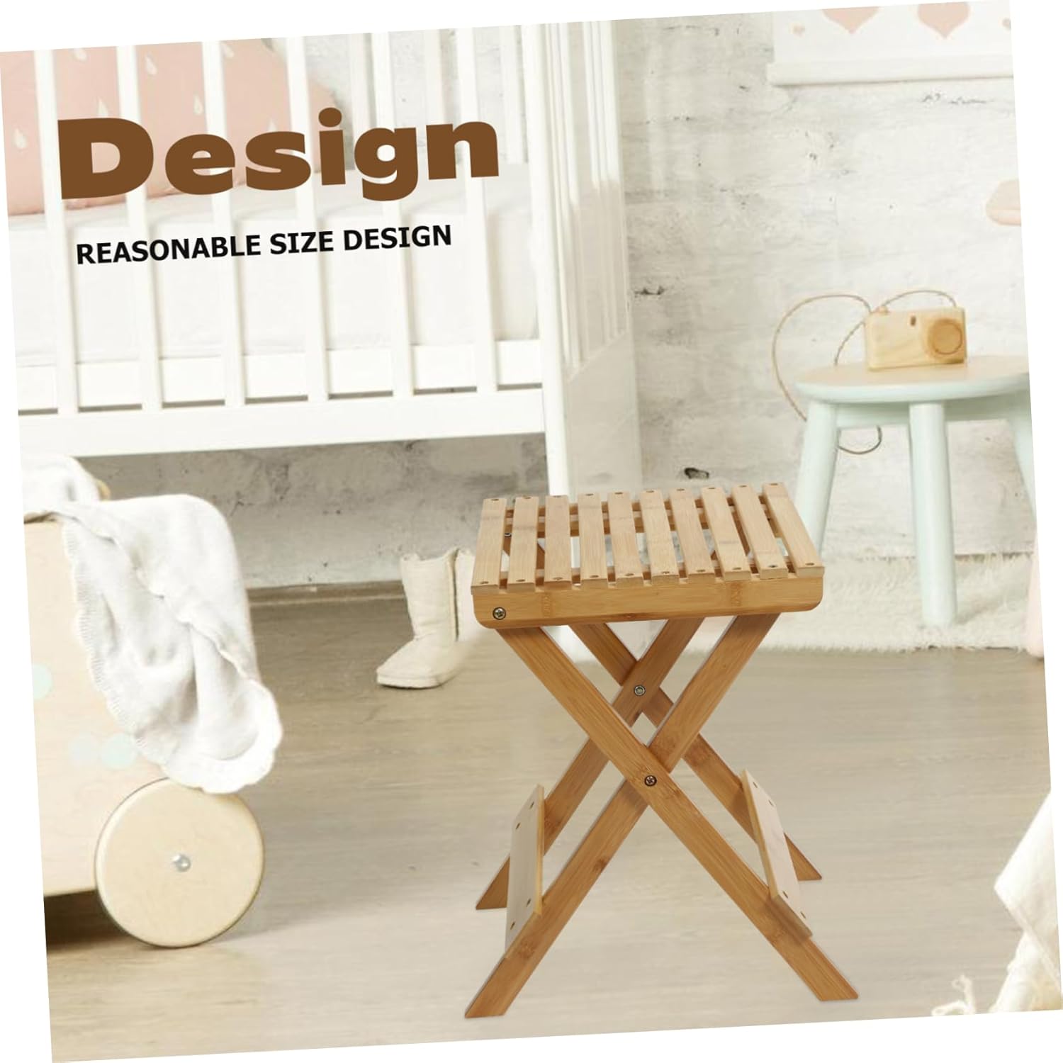 Portable Folding Stool for Lightweight Small Step Stool for Shoe Changing Easy to Clean Chic Design for Home Use Present for Parents