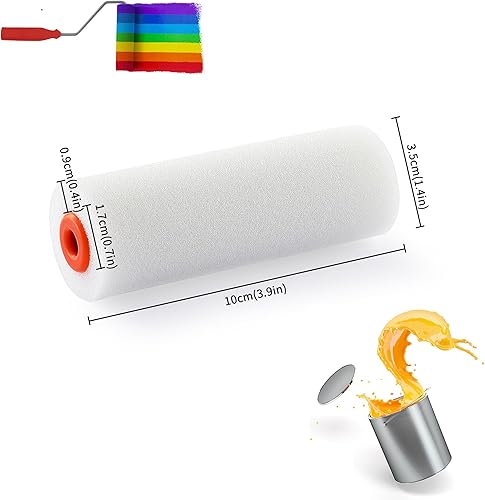 Miniatura 2 de Rodillo de pintura de 4 pulgadas, paquete de 10 mini rodillos de pintura de espuma, rodillos de espuma de alta absorción y densidad para pintar, sin