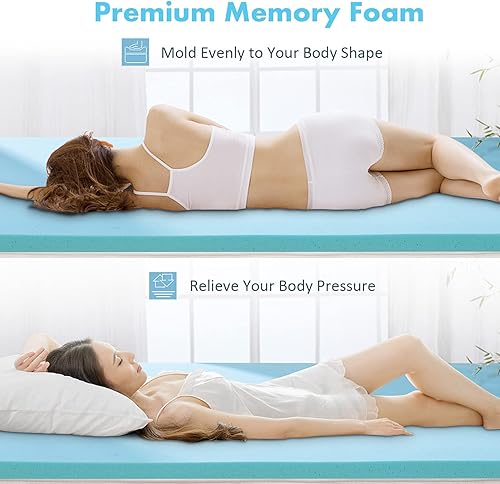 Miniatura 2 de Momend Cubrecolchón de espuma viscoelástica Queen de 2 pulgadas, protector de colchón de gel ventilado