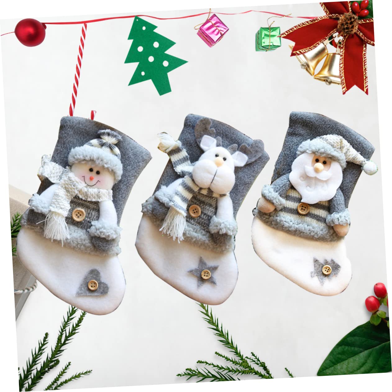 9 Stk strümpfe Weihnachtsgeschenke Geburt Kaminstrumpf Socken für kleine Weihnachtsgeschenk Socke tüte Erdfarben bilden