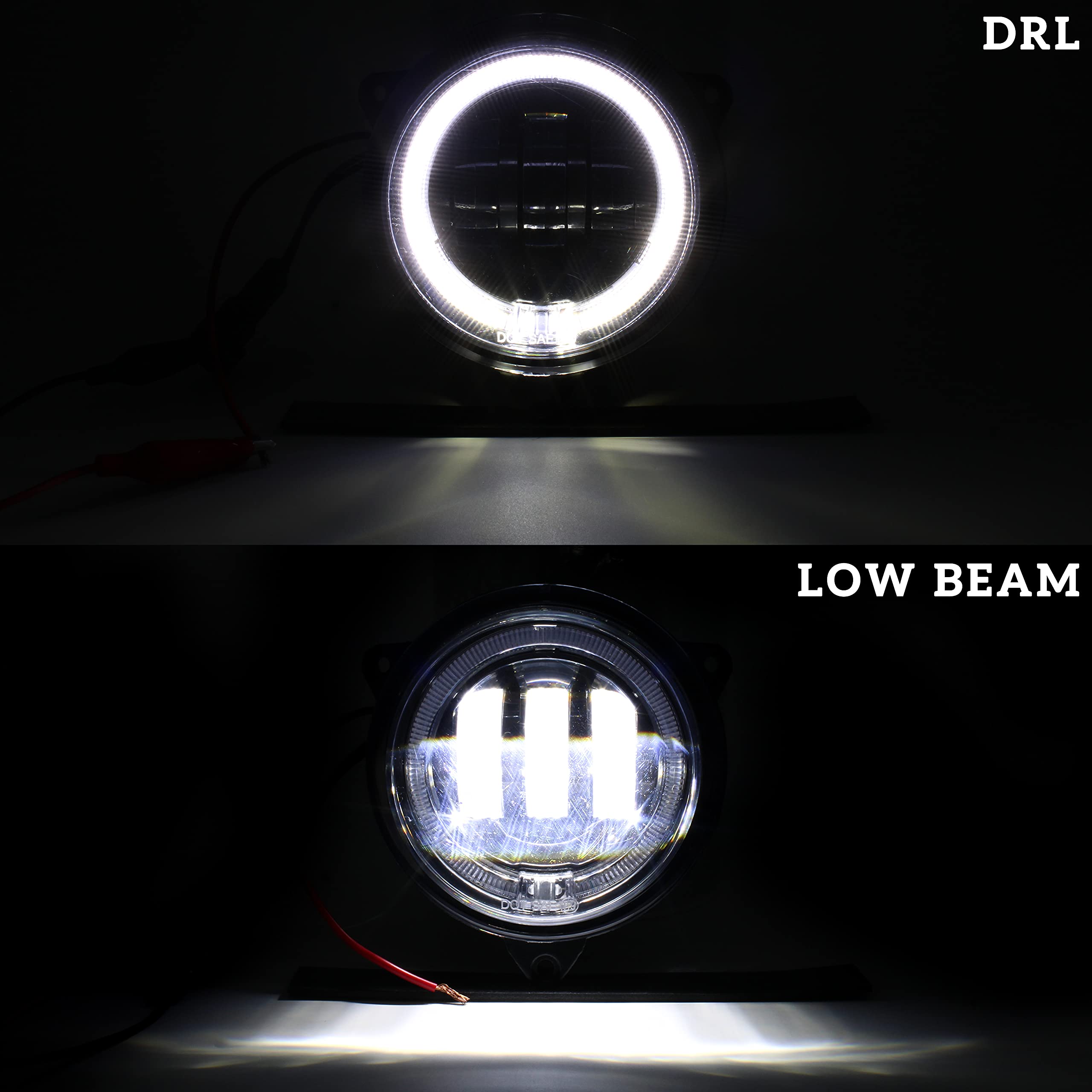 SAUTVS LED Low Beam Headlights with Halo Ring DRL for Can-Am Outlander 500 650 800 850 1000 XMR STD XT XT-P 2012-2022 Accessories (2PCS, Replace #710006177)
