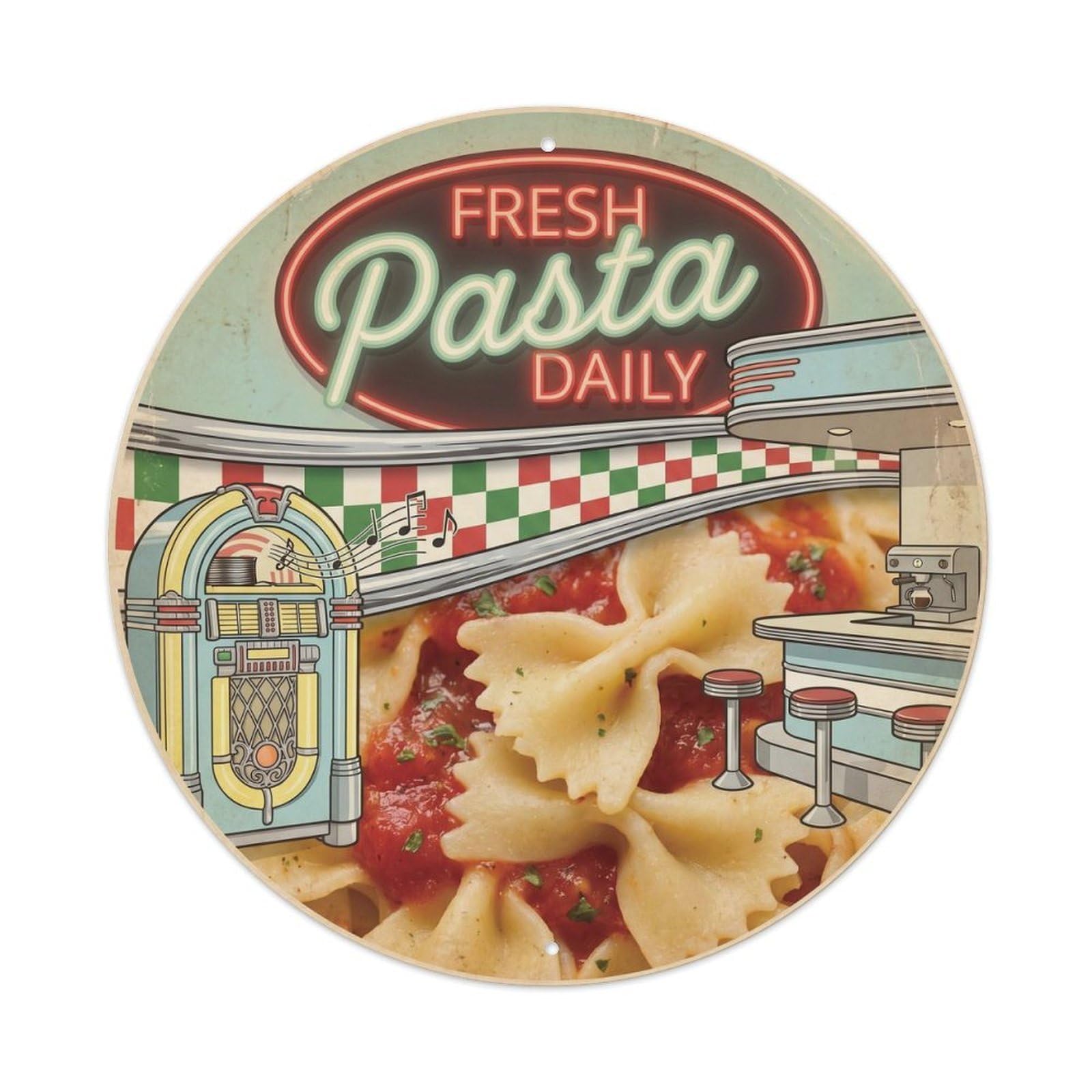 Pasta Dinner Classic Italian Cuisine Culture Metal Tin Sign