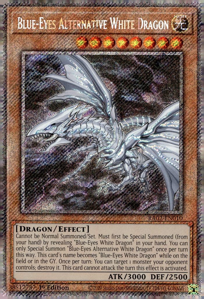 Amazon.com: Blue-Eyes Alternative White Dragon (Platinum Secret Rare) -  RA02-EN010 - Platinum Secret Rare