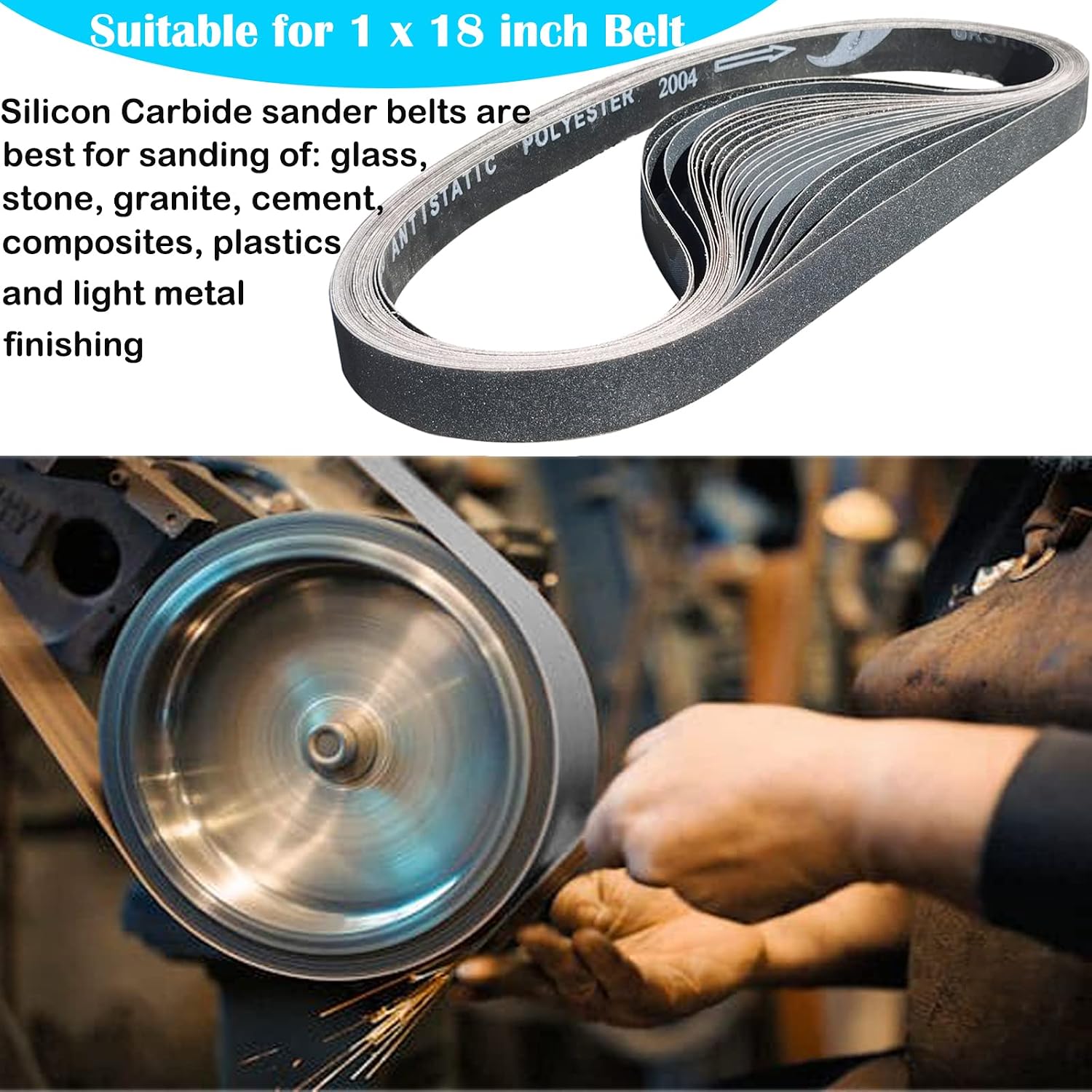 MASO Bandas De Lijado 20mm X 520mm (Grano 40): Pack 10 Uds Para Metal Y Madera