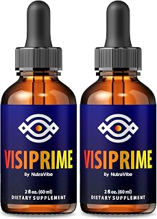 (2 Pack) Visiprime Eye Drops – Official Visi Prime Nano Formula Sublingual Drops with Natural Ingredients, Oral Supplement for Vision Clarity, Floaters & Gentle Eye Care, Review (60 Servings)