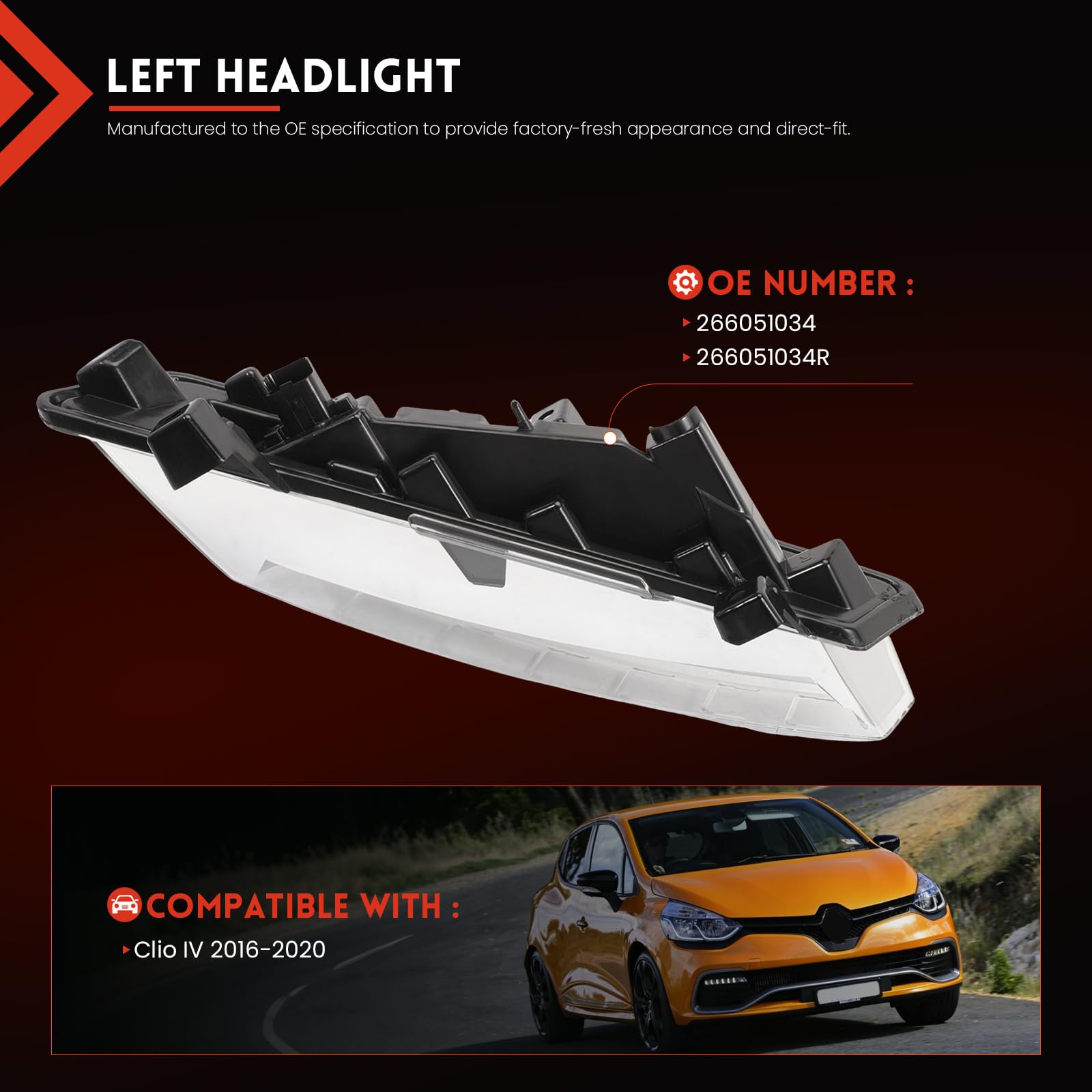 Luce Diurna Sinistra per Clio IV 4 (2017-2020) OE 266051034R 266051034