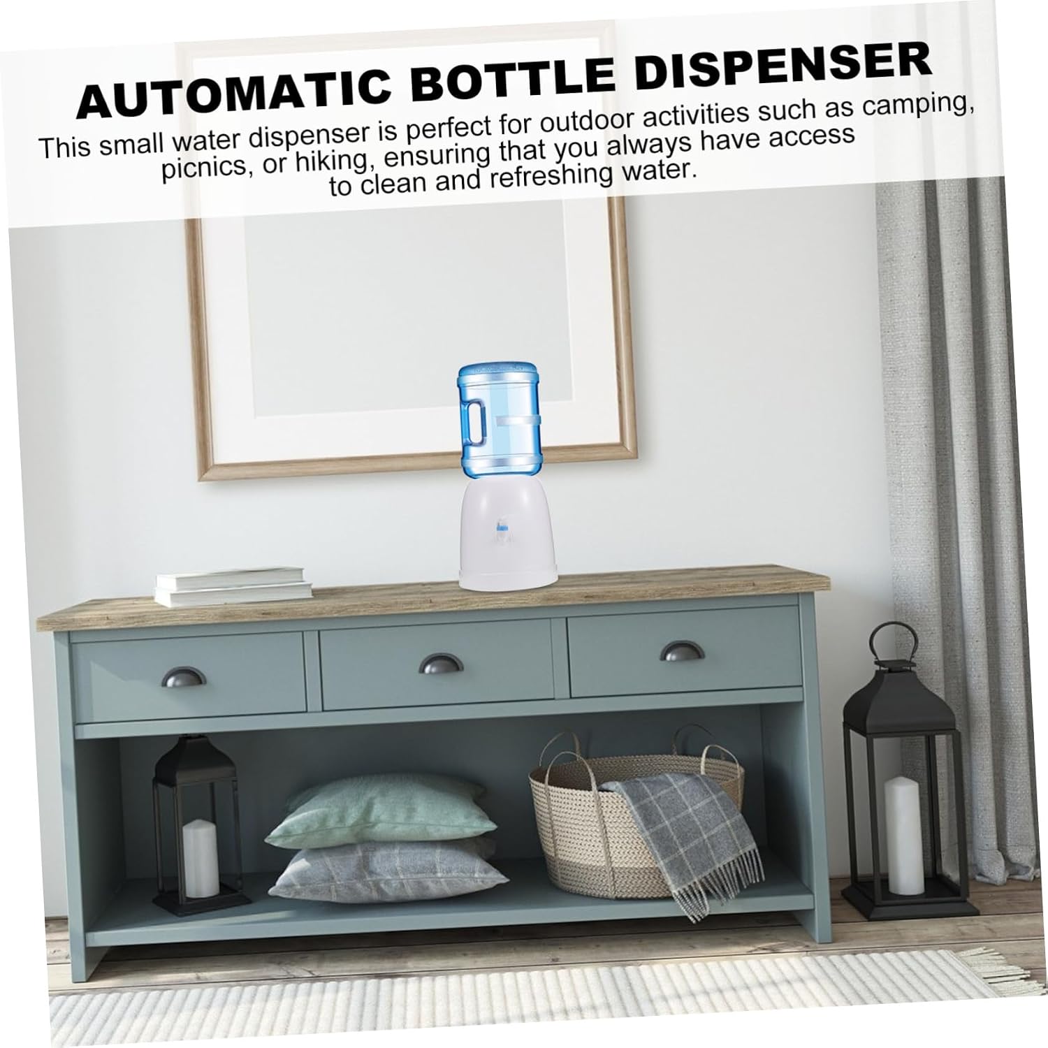 Healifty Portable Mini Cold Water Dispenser with Built in Tap for Desk and Outdoor Use Compact Plastic Water Cooler Slip Design for Countertop and Picnic